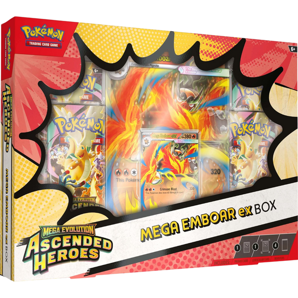 Pokemon TCG Mega Evolution Ascended Heroes Mega Emboar ex Box sealed foil promo and booster packs Australia