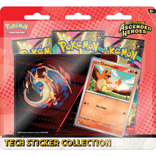 Pokemon TCG Mega Evolution Ascended Heroes Tech Sticker Collection sealed assorted Charmander or Gastly design Australia
