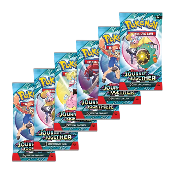 Pokemon TCG Scarlet and Violet Journey Together Booster Bundle contents 6 sealed booster packs Australia