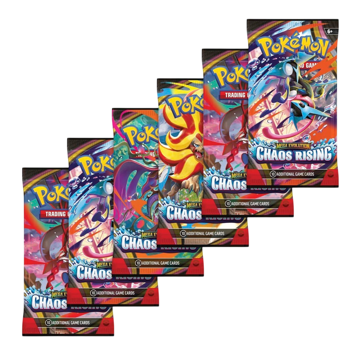 Pokemon TCG Mega Evolution Chaos Rising Booster Bundle contents 6 sealed Chaos Rising booster packs Australia