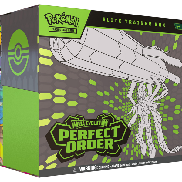 Pokemon TCG Mega Evolution Perfect Order Elite Trainer Box sealed 9 booster packs Mega Zygarde ex and accessories Australia