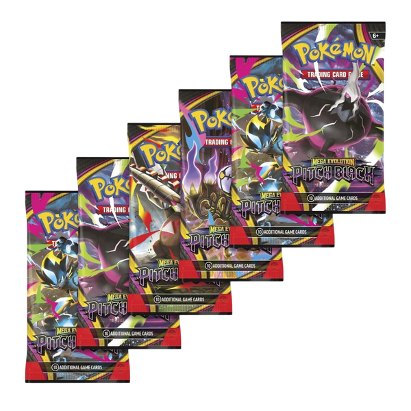 Pokemon TCG Mega Evolution Pitch Black Booster Bundle contents 6 sealed Pitch Black booster packs Australia