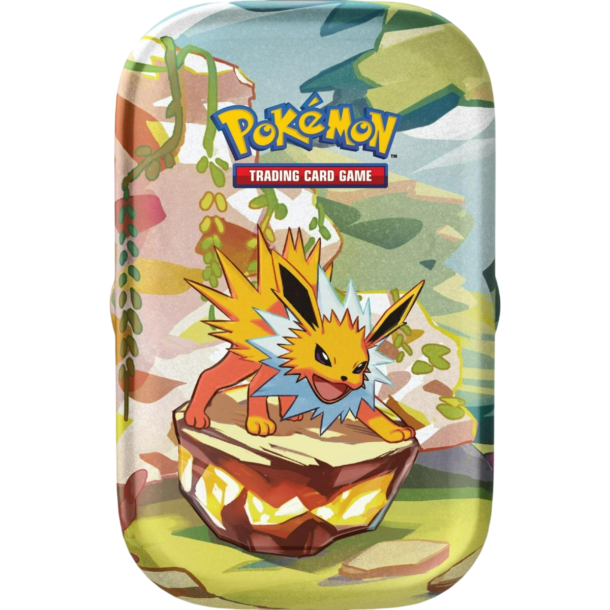 Pokemon TCG Scarlet and Violet Prismatic Evolutions Mini Tin Jolteon sealed 2 booster packs exclusive coin and art card Australia