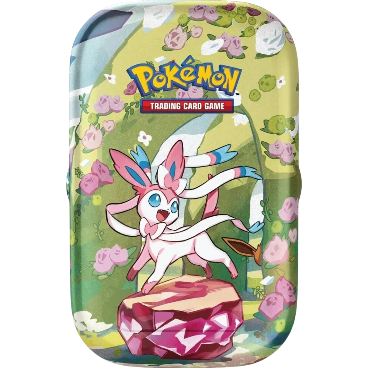 Pokemon TCG Scarlet and Violet Prismatic Evolutions Mini Tin Sylveon sealed 2 booster packs exclusive coin and art card Australia