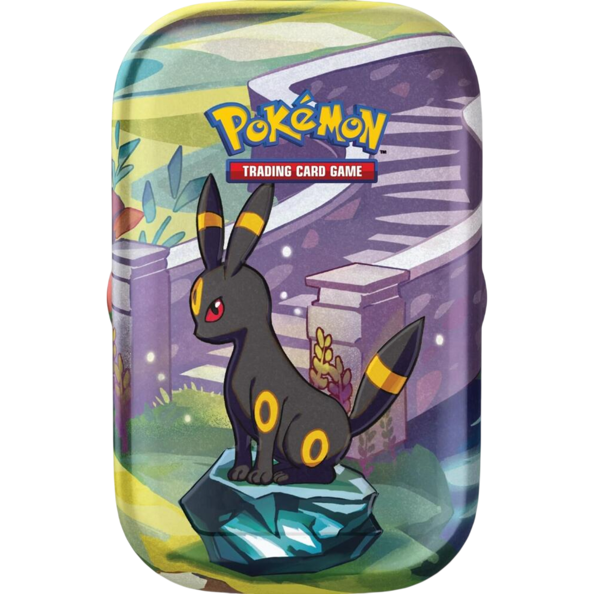 Pokemon TCG Scarlet and Violet Prismatic Evolutions Mini Tin Umbreon sealed 2 booster packs exclusive coin and art card Australia