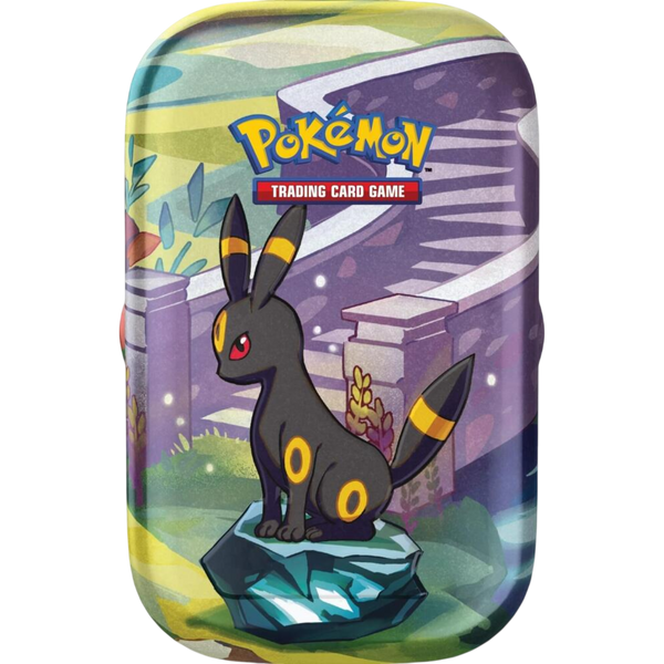 Pokemon TCG Scarlet and Violet Prismatic Evolutions Mini Tin Umbreon sealed 2 booster packs exclusive coin and art card Australia